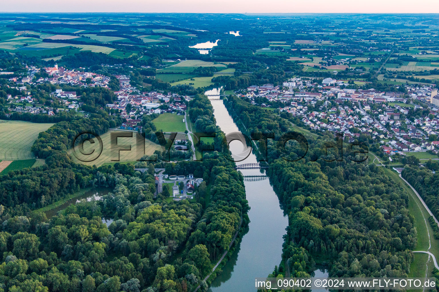 Bockert railway bridge over the Isar in Landau an der Isar in the state Bavaria, Germany