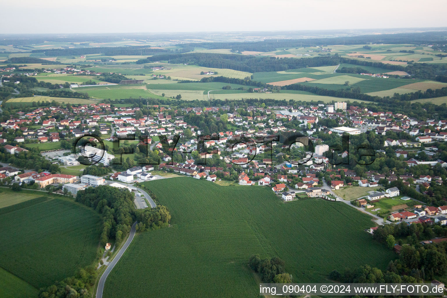 Landau an der Isar in the state Bavaria, Germany from the plane