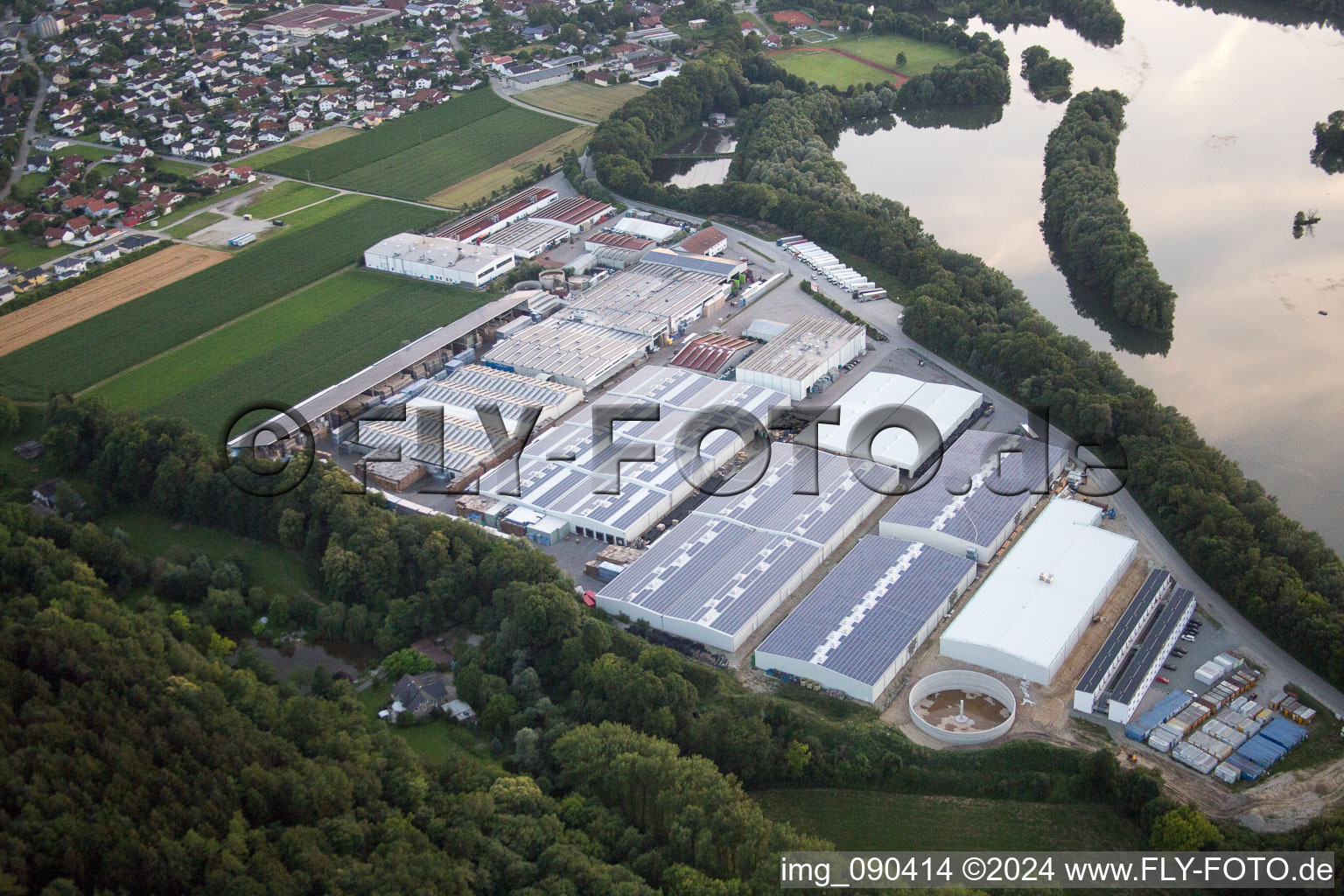 Oblique view of Bachhausen in the state Bavaria, Germany