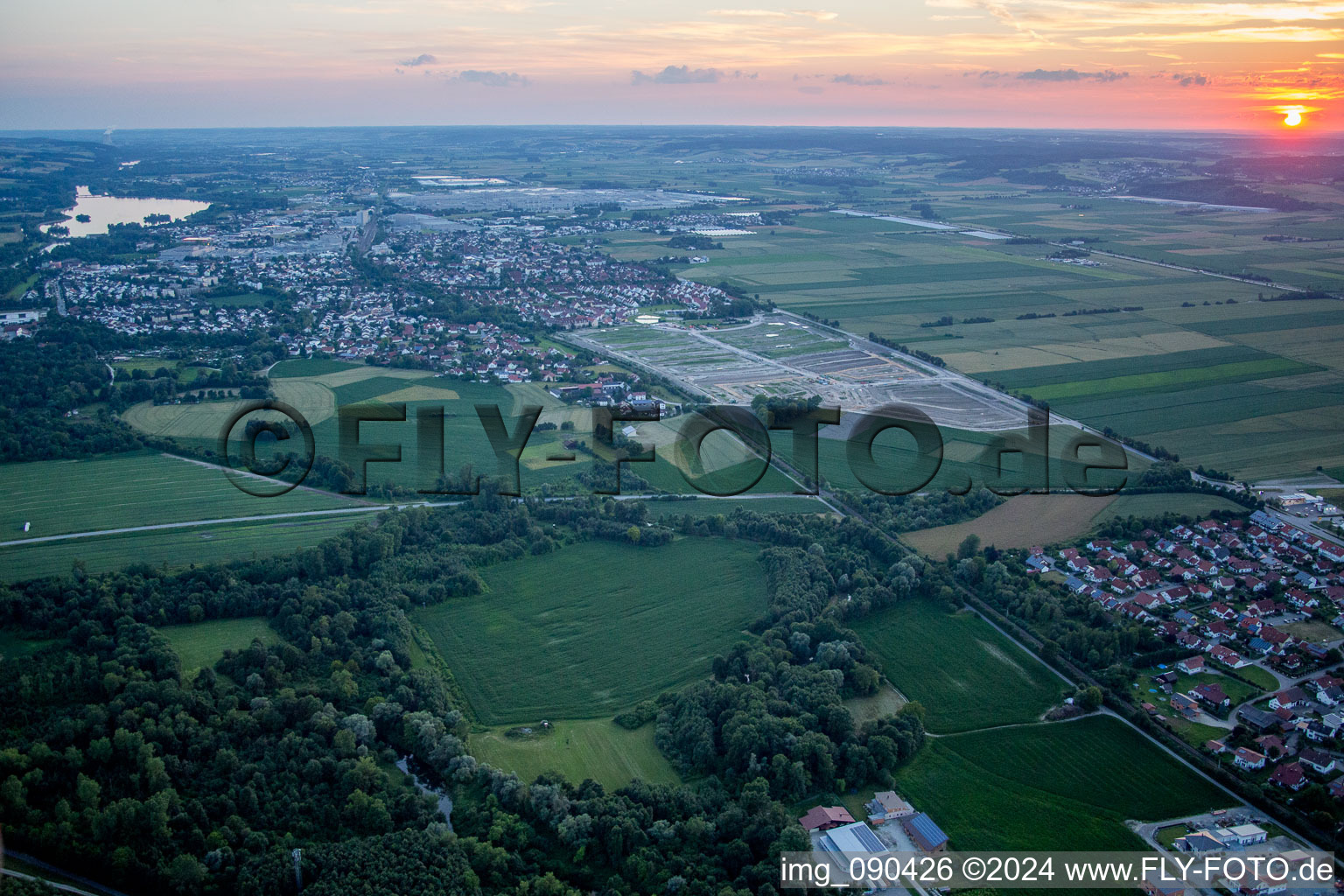 Aerial photograpy of District Höll in Dingolfing in the state Bavaria, Germany