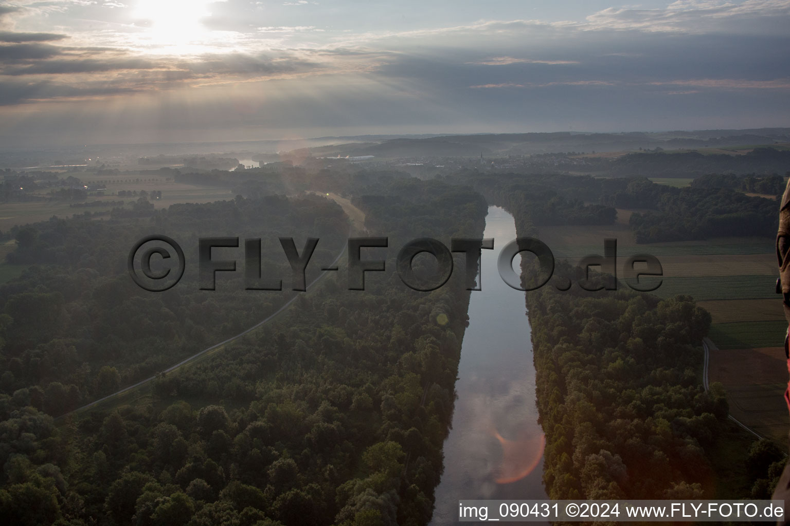 Aerial view of Rosenau in the state Bavaria, Germany