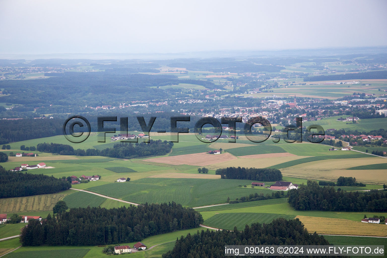 Aerial view of Eggenfelden in the state Bavaria, Germany