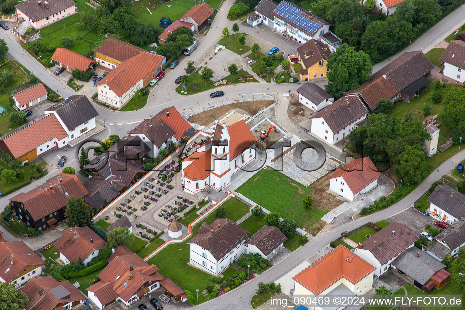 Aerial view of Rattenbach in the state Bavaria, Germany