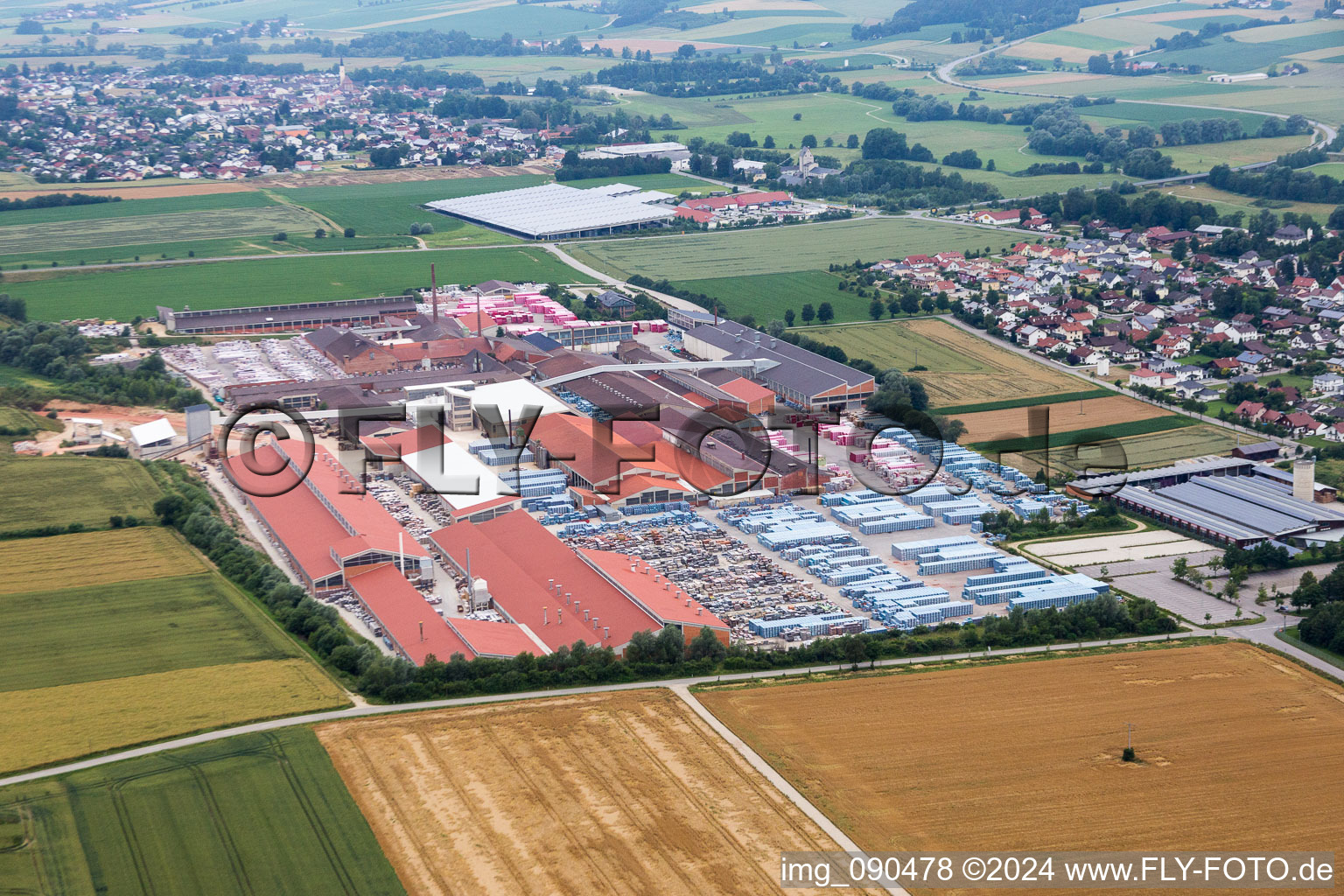 Building and production halls on the premises of Moeding Keramikfassaden GmbH in Marklkofen in the state Bavaria, Germany