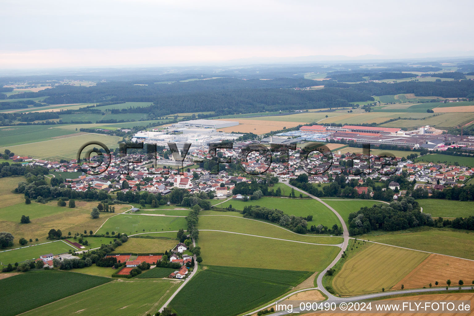 Aerial photograpy of Marklkofen in the state Bavaria, Germany