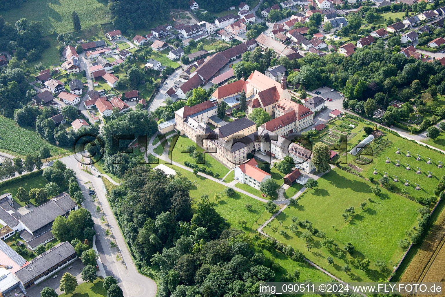 Niederviehbach in the state Bavaria, Germany from above