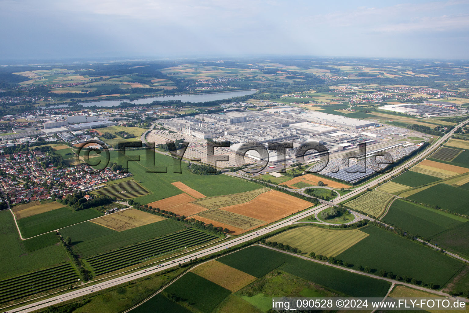 Aerial view of BMW plant in Dingolfing in the state Bavaria, Germany