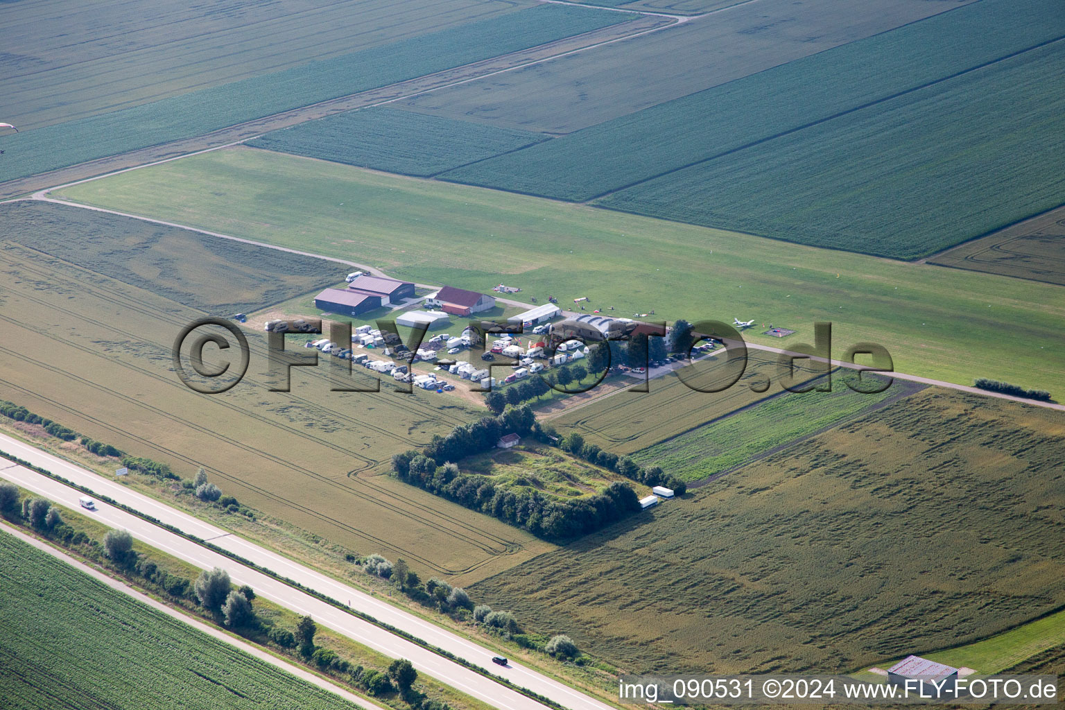 Airport in Dingolfing in the state Bavaria, Germany