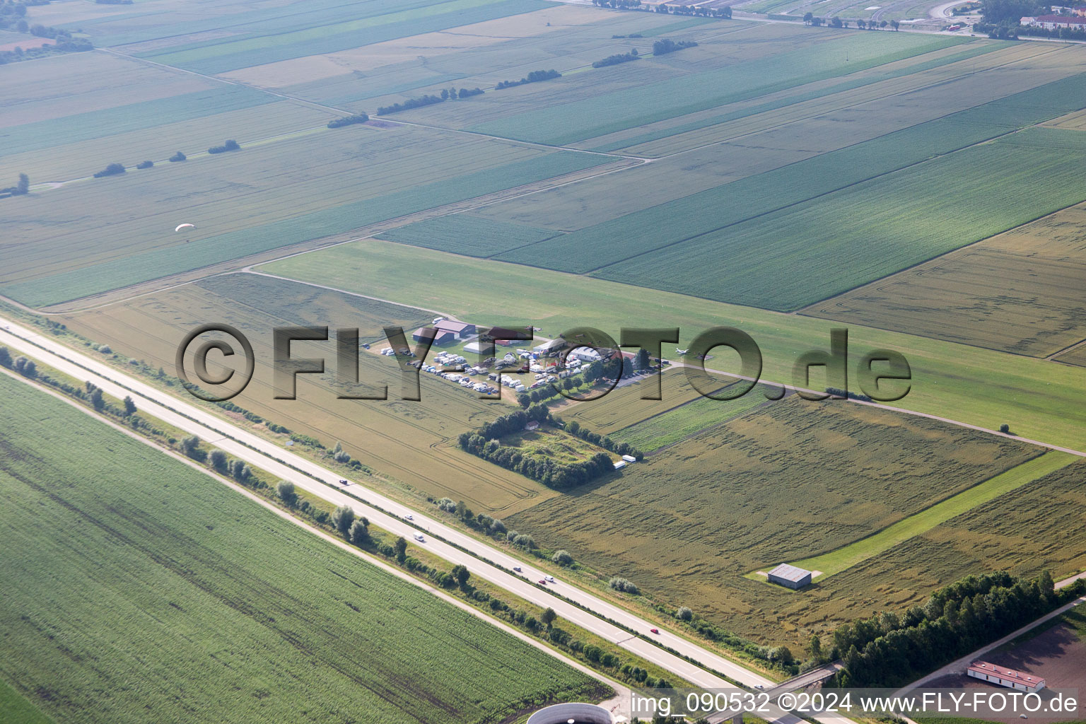 Aerial view of Airport in Dingolfing in the state Bavaria, Germany