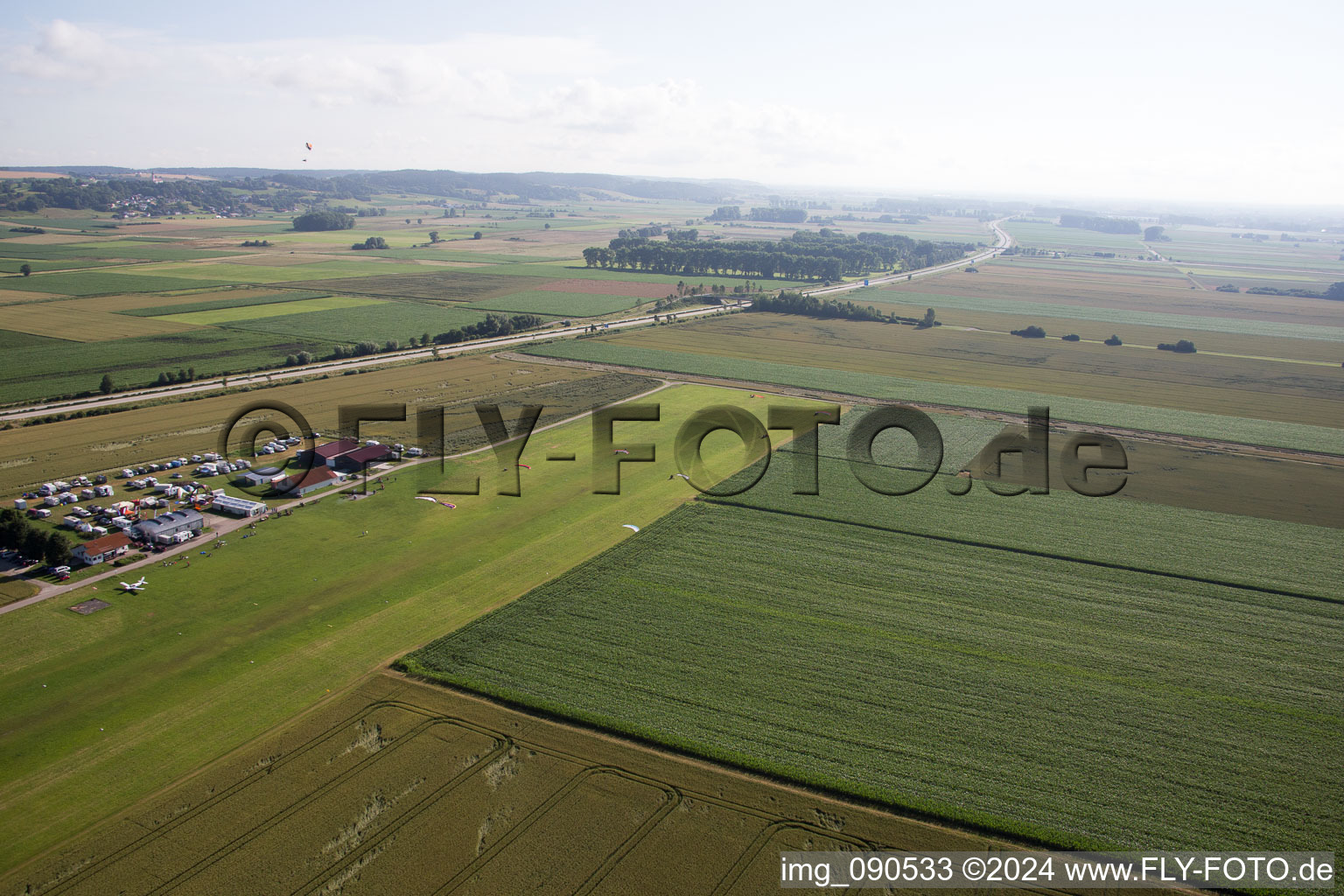 Aerial photograpy of Airport in Dingolfing in the state Bavaria, Germany