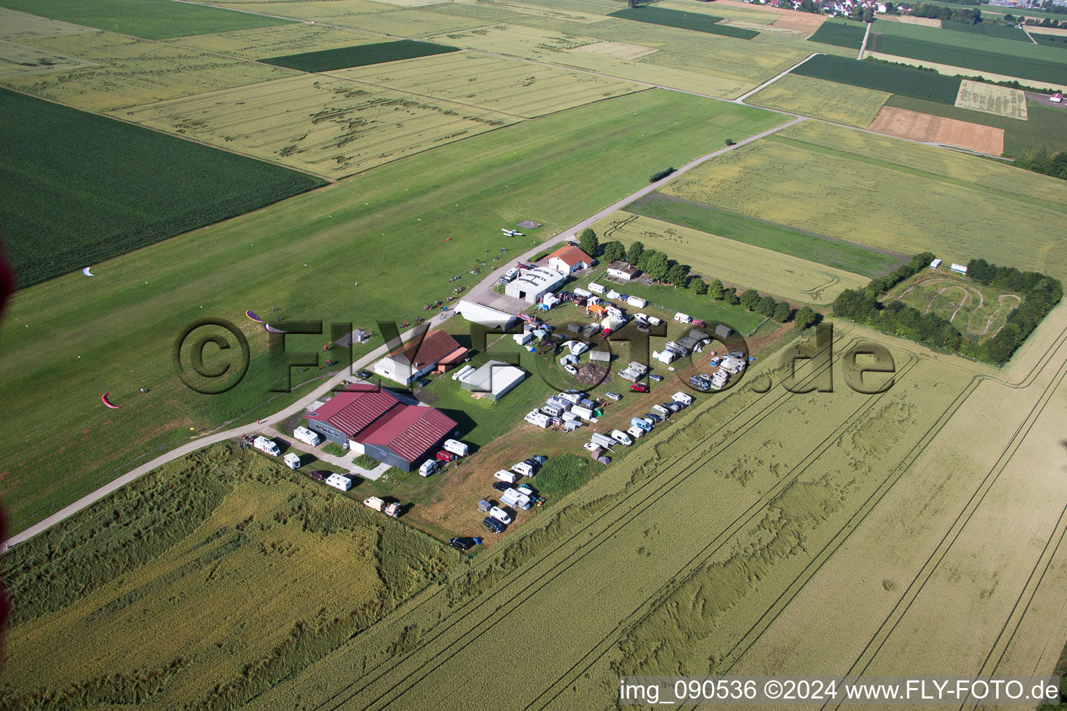 Airport in Dingolfing in the state Bavaria, Germany out of the air