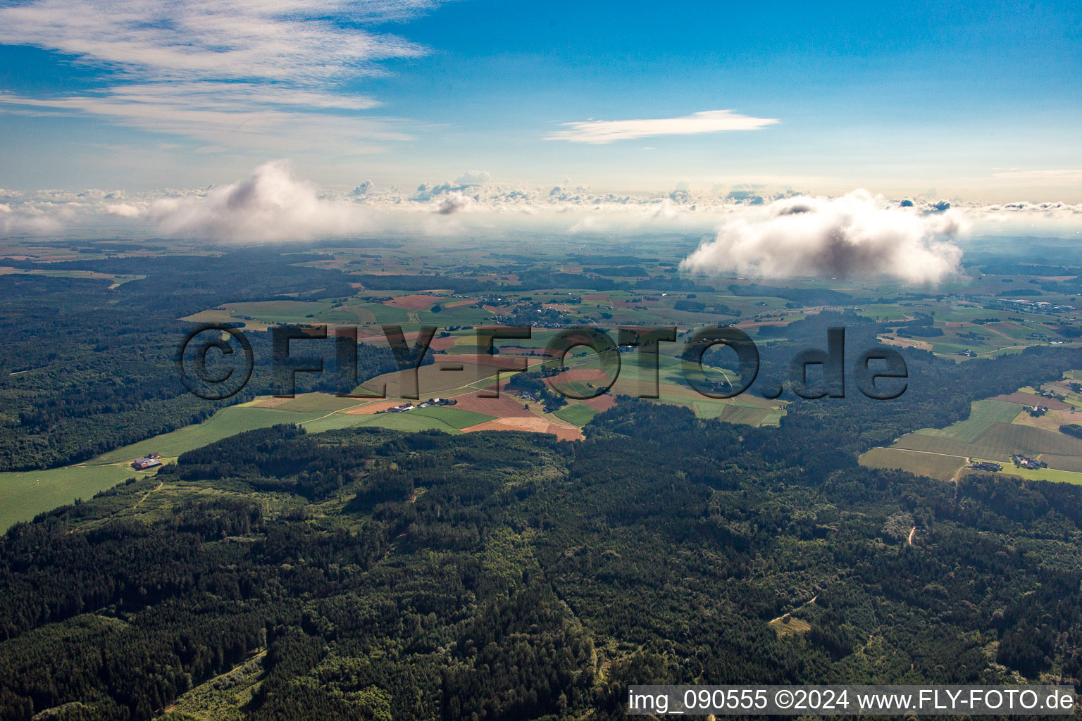 Under clouds in the district Neuhofen in Laberweinting in the state Bavaria, Germany