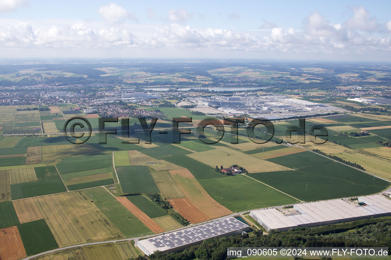 Oblique view of BMW plant in Dingolfing in the state Bavaria, Germany