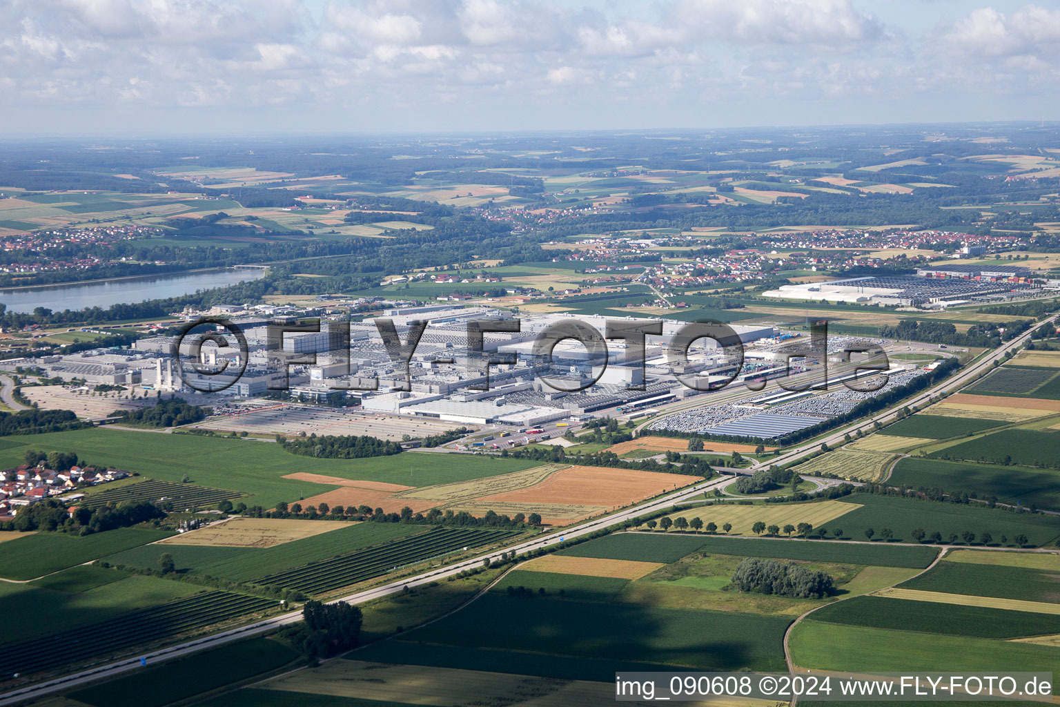 Building and production halls on the premises of BMW facility in Dingolfing in the state Bavaria out of the air