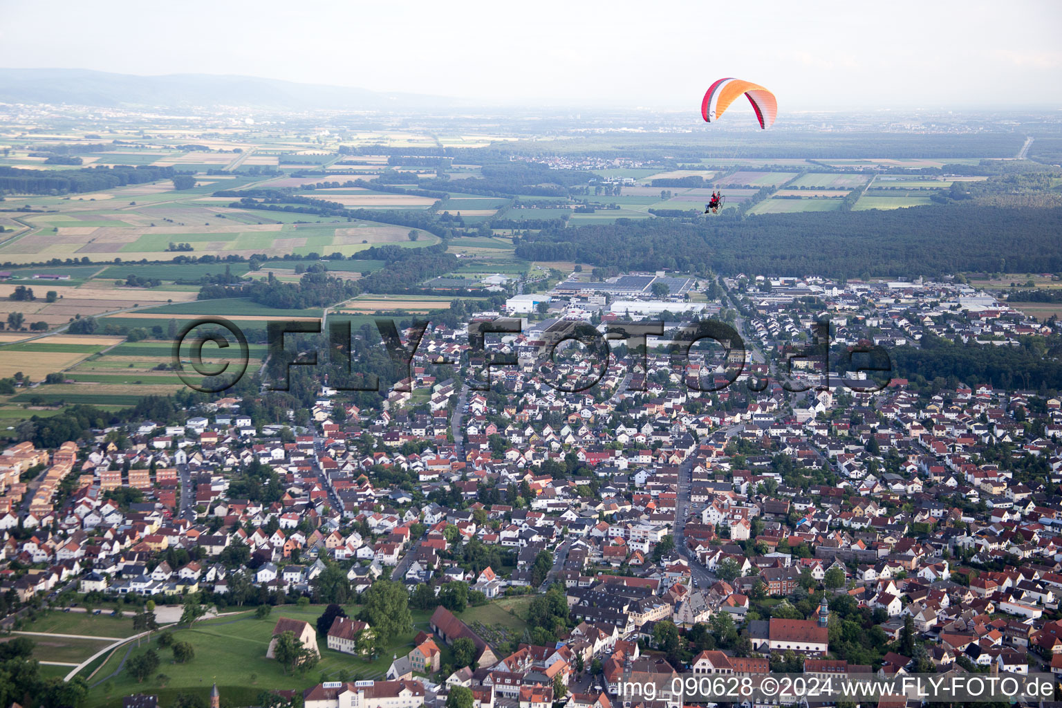 Aerial photograpy of Lorsch in the state Hesse, Germany