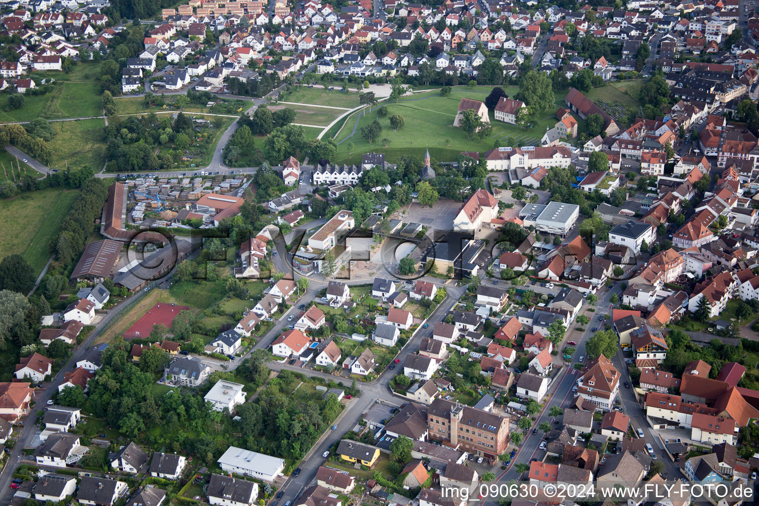 Lorsch in the state Hesse, Germany from above