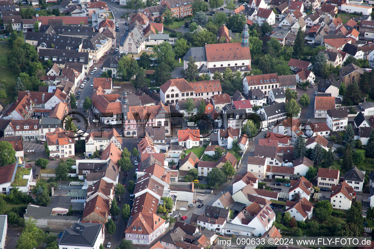 Lorsch in the state Hesse, Germany seen from above