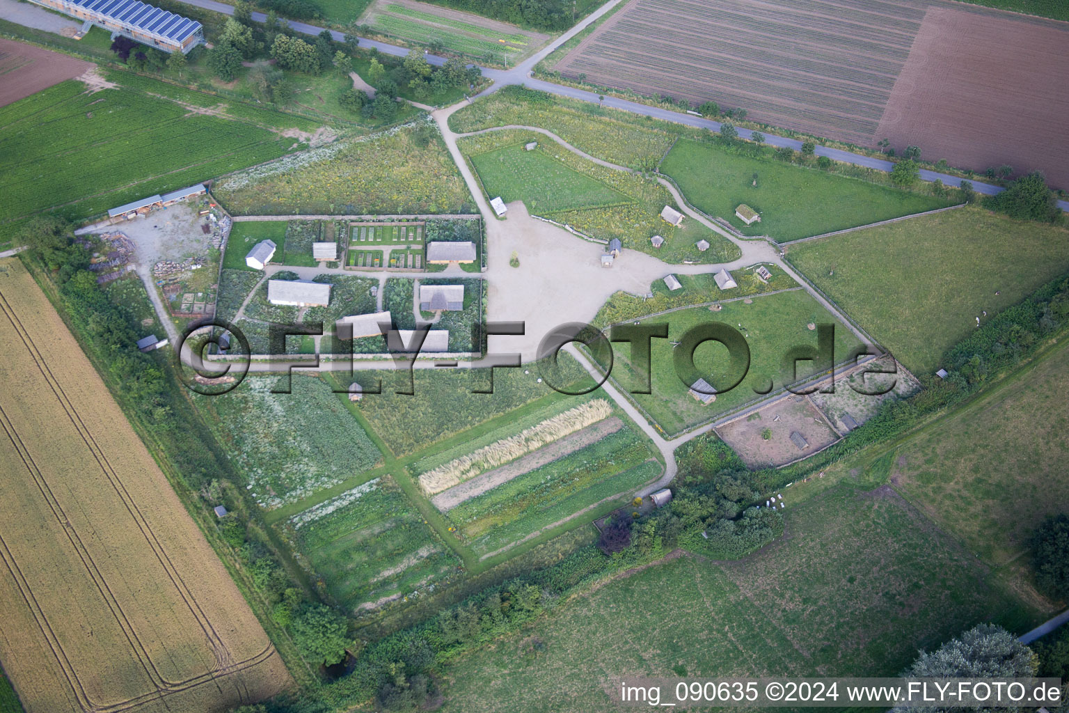 Bird's eye view of Lorsch in the state Hesse, Germany