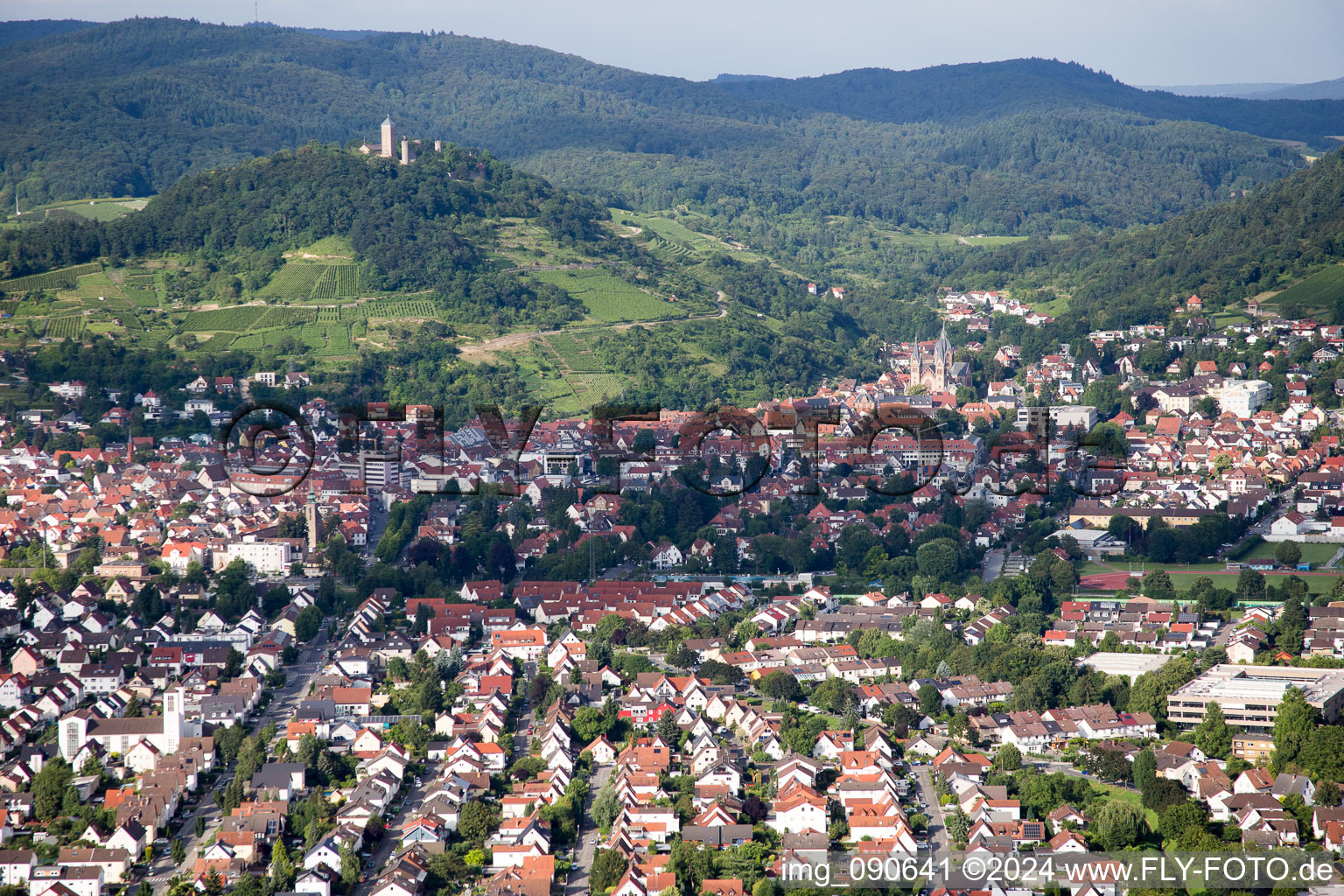 Heppenheim in the state Hesse, Germany from the plane