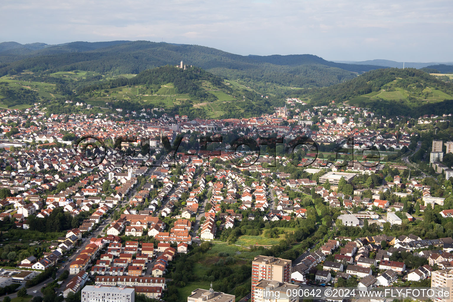 Bird's eye view of Heppenheim in the state Hesse, Germany