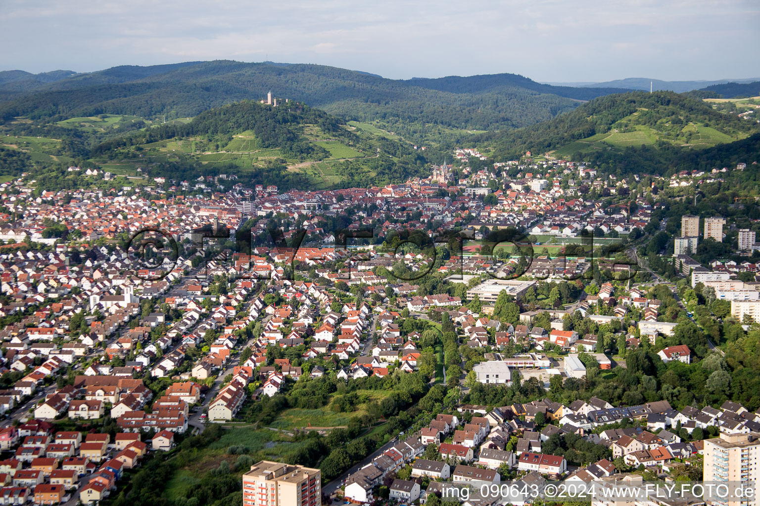 Town View of the streets and houses of the residential areas in Heppenheim (Bergstrasse) in the state Hesse, Germany