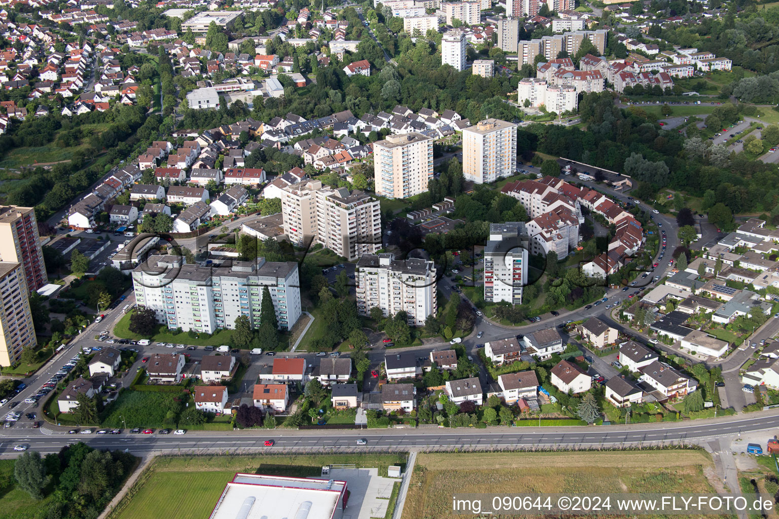 Heppenheim in the state Hesse, Germany viewn from the air