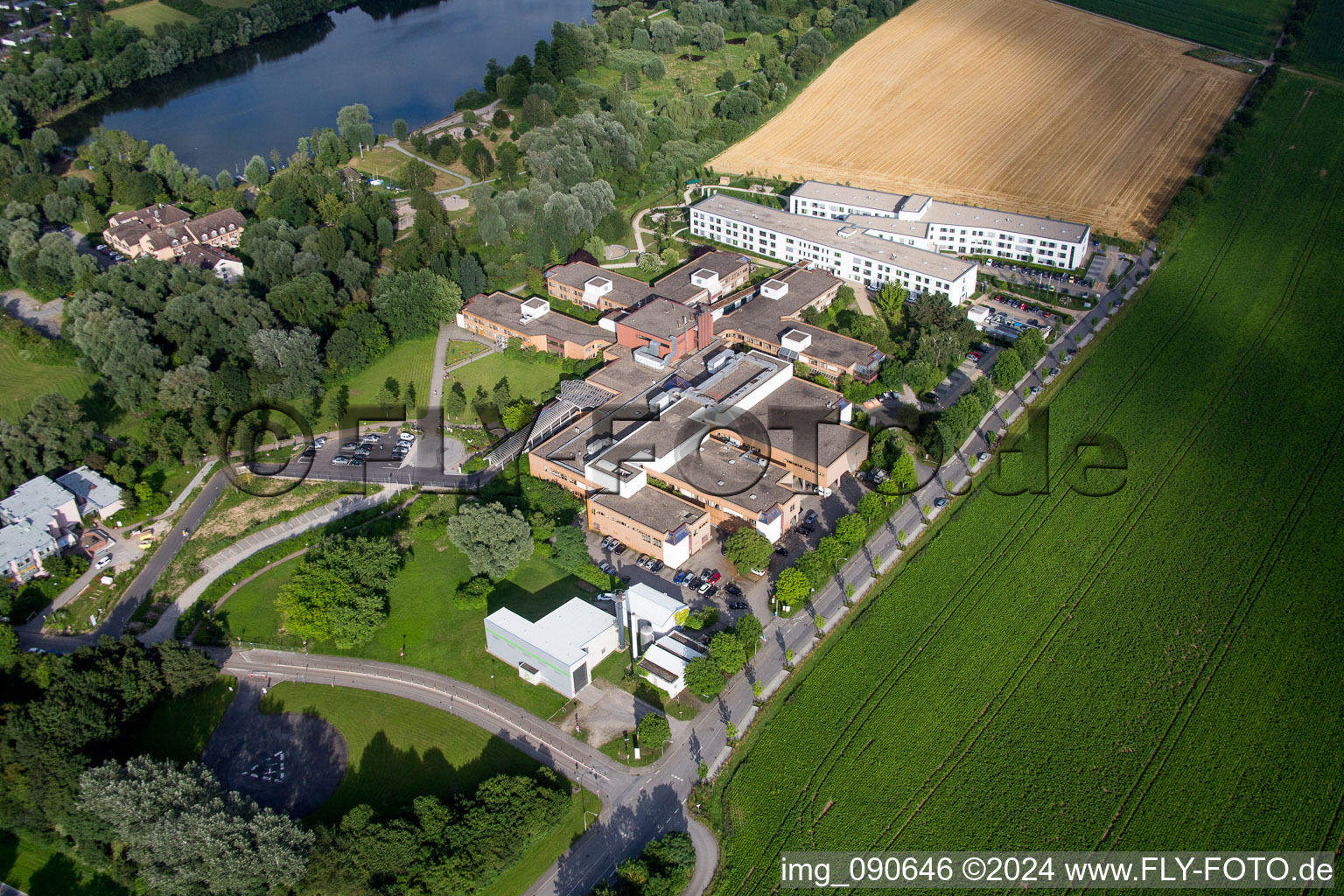 Hospital grounds of the Clinic Kreiskrankenhaus Bergstrasse in Heppenheim (Bergstrasse) in the state Hesse, Germany