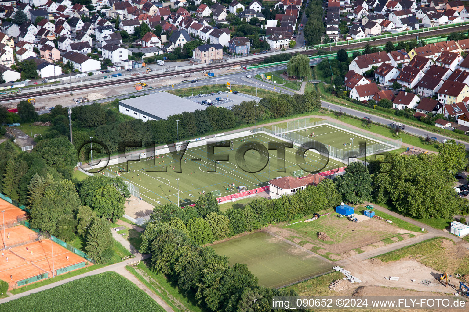 Laudenbach in the state Baden-Wuerttemberg, Germany from the plane