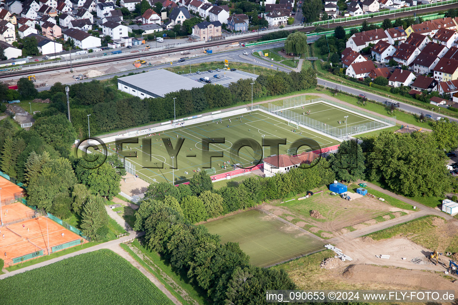 Bird's eye view of Laudenbach in the state Baden-Wuerttemberg, Germany