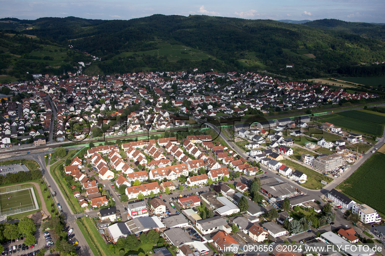 Drone image of Laudenbach in the state Baden-Wuerttemberg, Germany