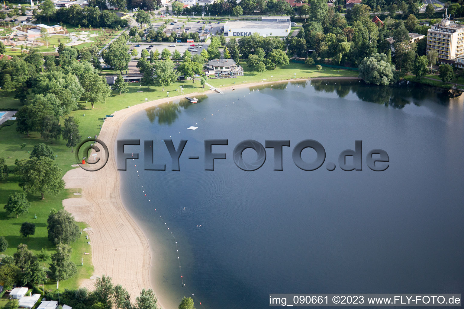 Hemsbach in the state Baden-Wuerttemberg, Germany seen from above