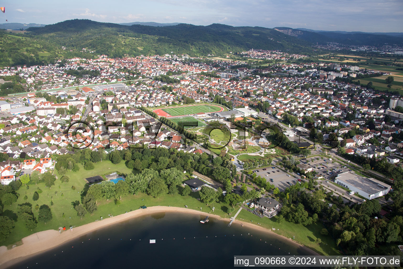 Hemsbach in the state Baden-Wuerttemberg, Germany viewn from the air