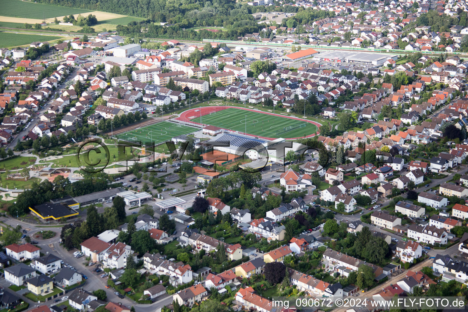 Drone image of Hemsbach in the state Baden-Wuerttemberg, Germany