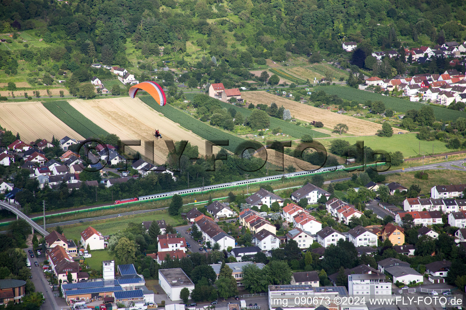 Hemsbach in the state Baden-Wuerttemberg, Germany from the drone perspective