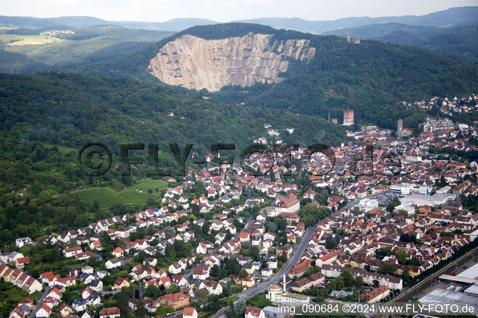 Aerial view of Weinheim in the state Baden-Wuerttemberg, Germany