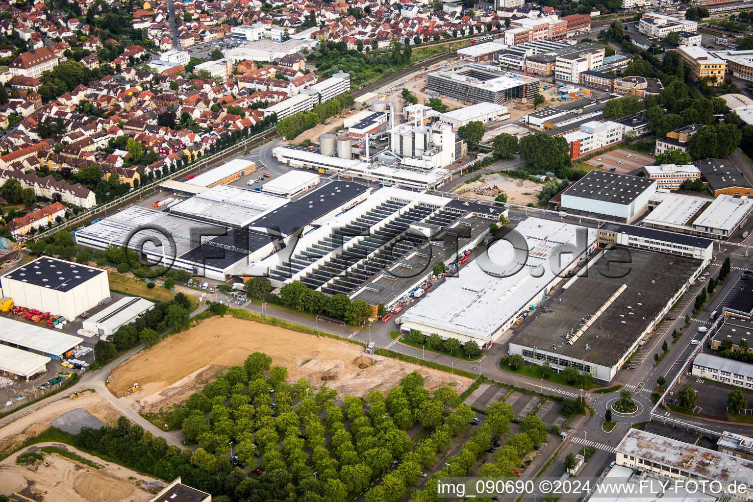 Aerial photograpy of Weinheim in the state Baden-Wuerttemberg, Germany