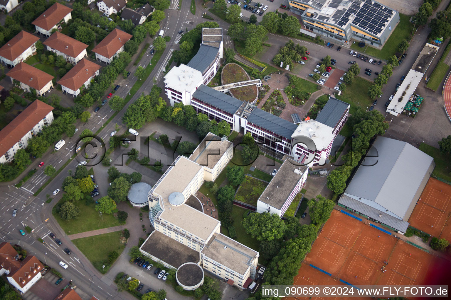 Weinheim in the state Baden-Wuerttemberg, Germany viewn from the air