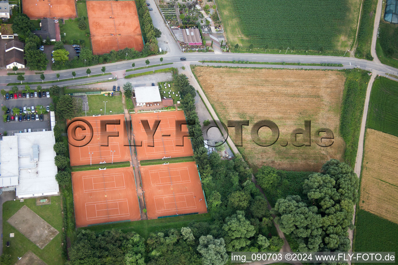 Weinheim in the state Baden-Wuerttemberg, Germany from a drone