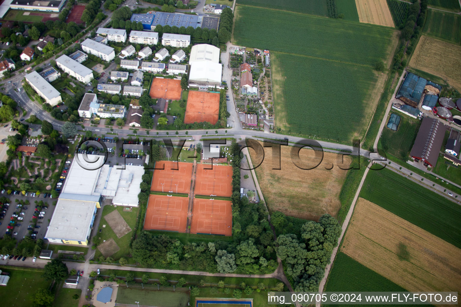 Aerial view of Weinheim in the state Baden-Wuerttemberg, Germany