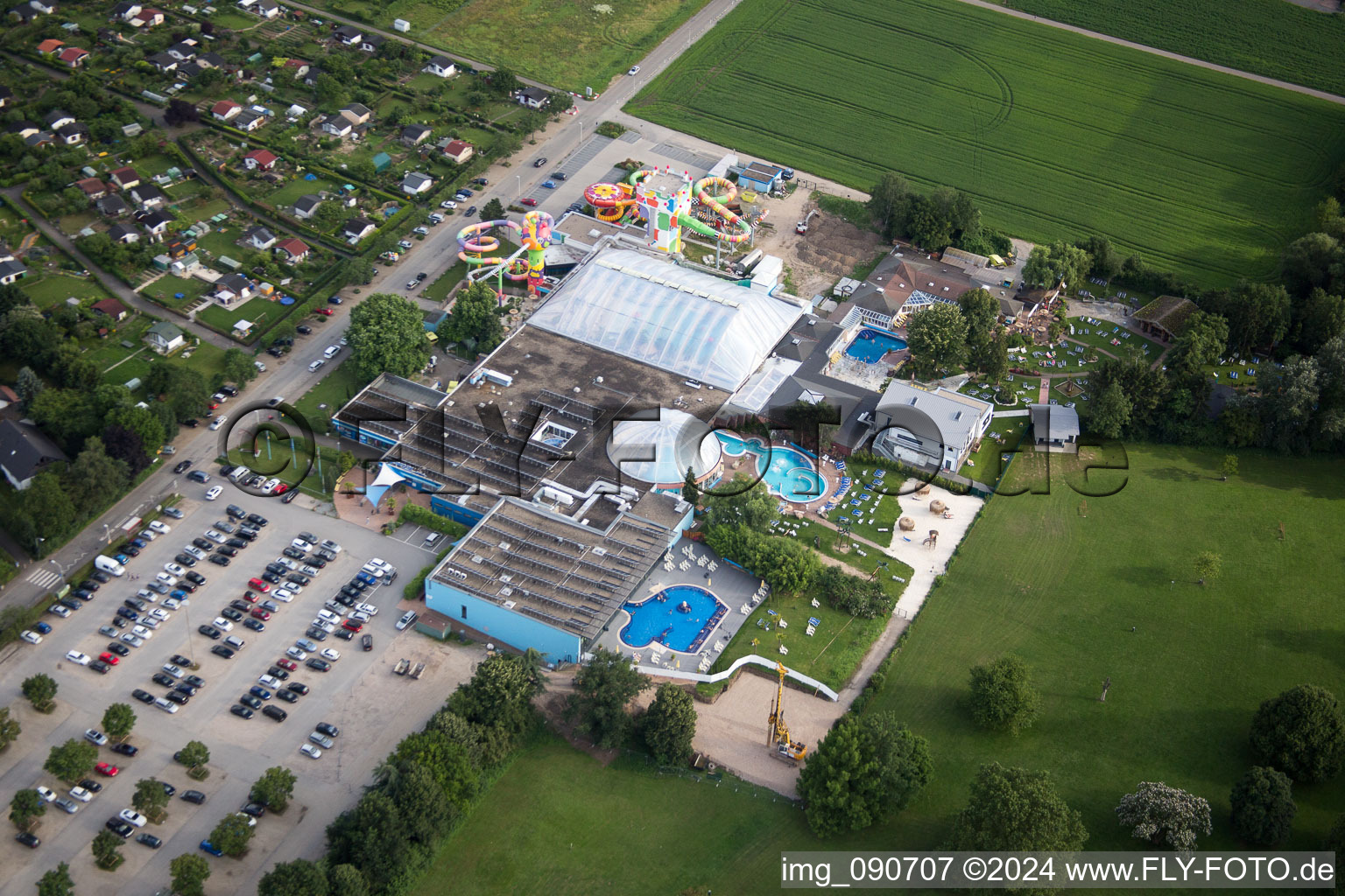 Aerial view of Weinheim-Lützelsachsen, Miramar in Lützelsachsen in the state Baden-Wuerttemberg, Germany