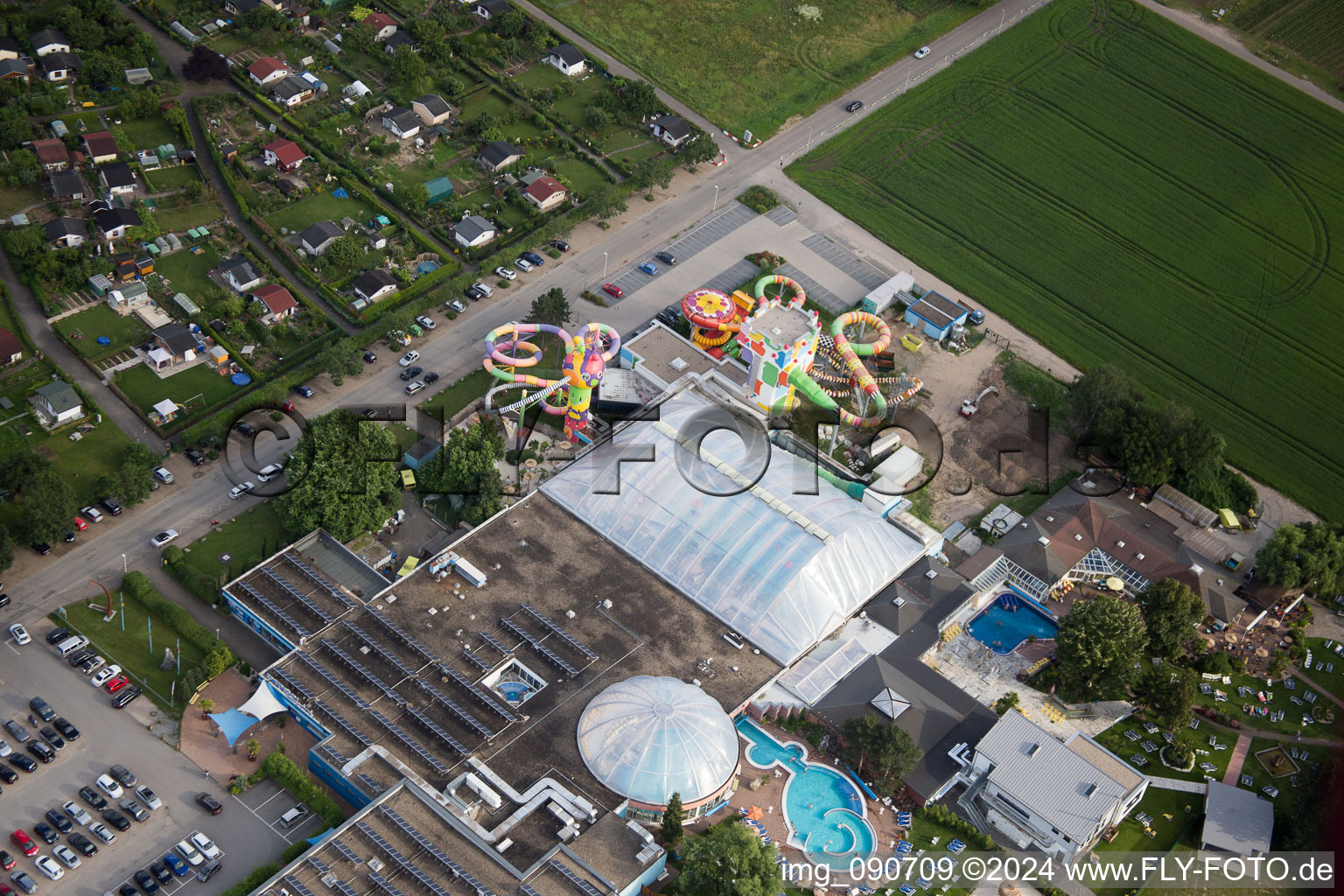 Aerial photograpy of Miramar in the district Lützelsachsen in Weinheim in the state Baden-Wuerttemberg, Germany