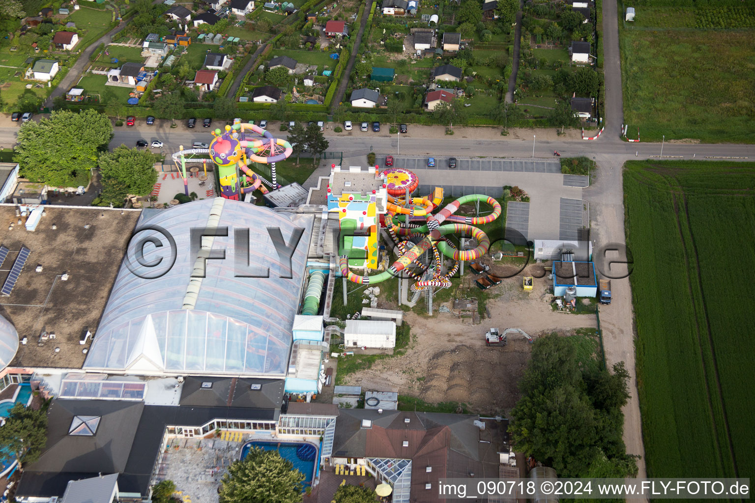 Bird's eye view of Miramar in the district Lützelsachsen in Weinheim in the state Baden-Wuerttemberg, Germany