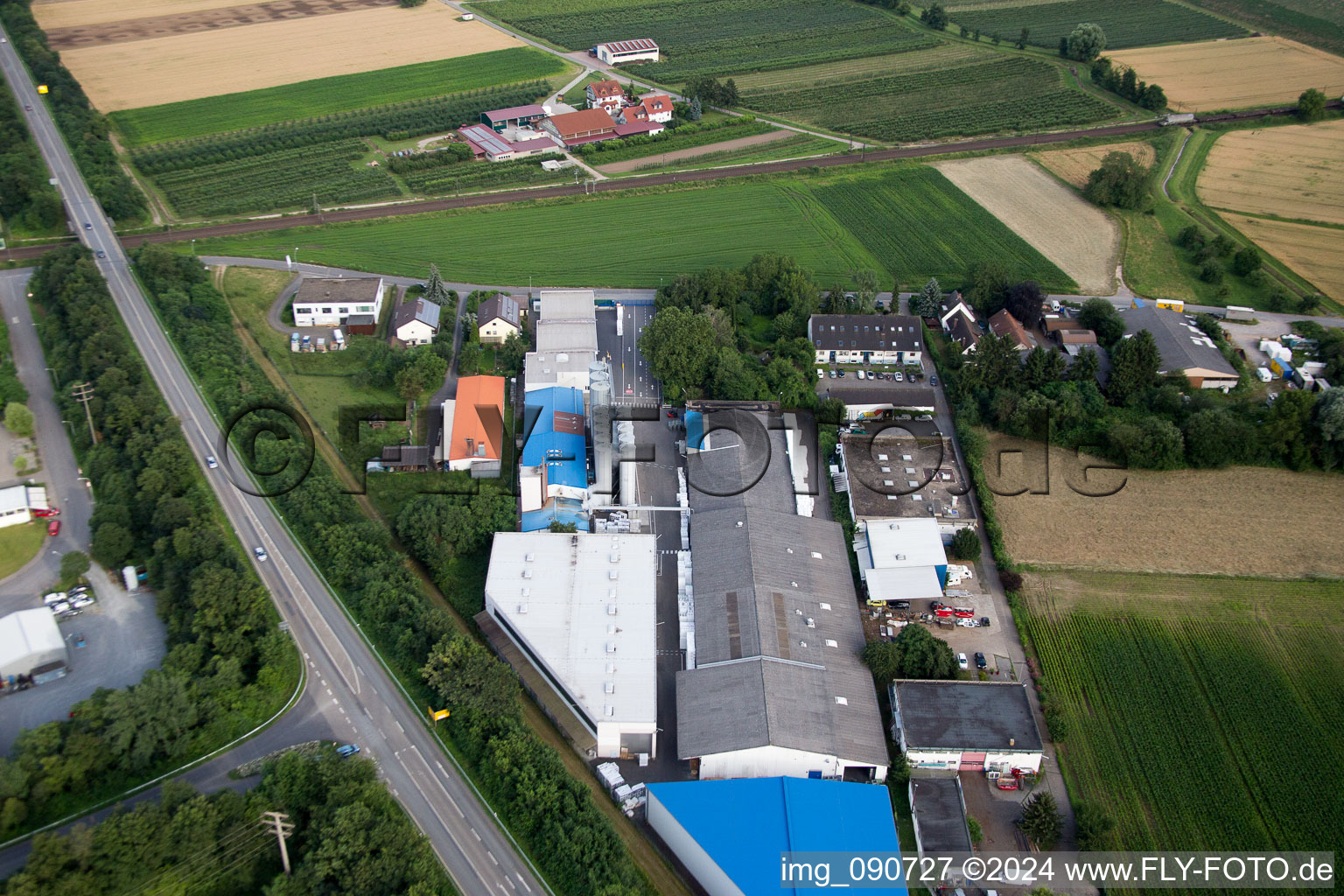 Aerial view of Lützelsachsen in the state Baden-Wuerttemberg, Germany