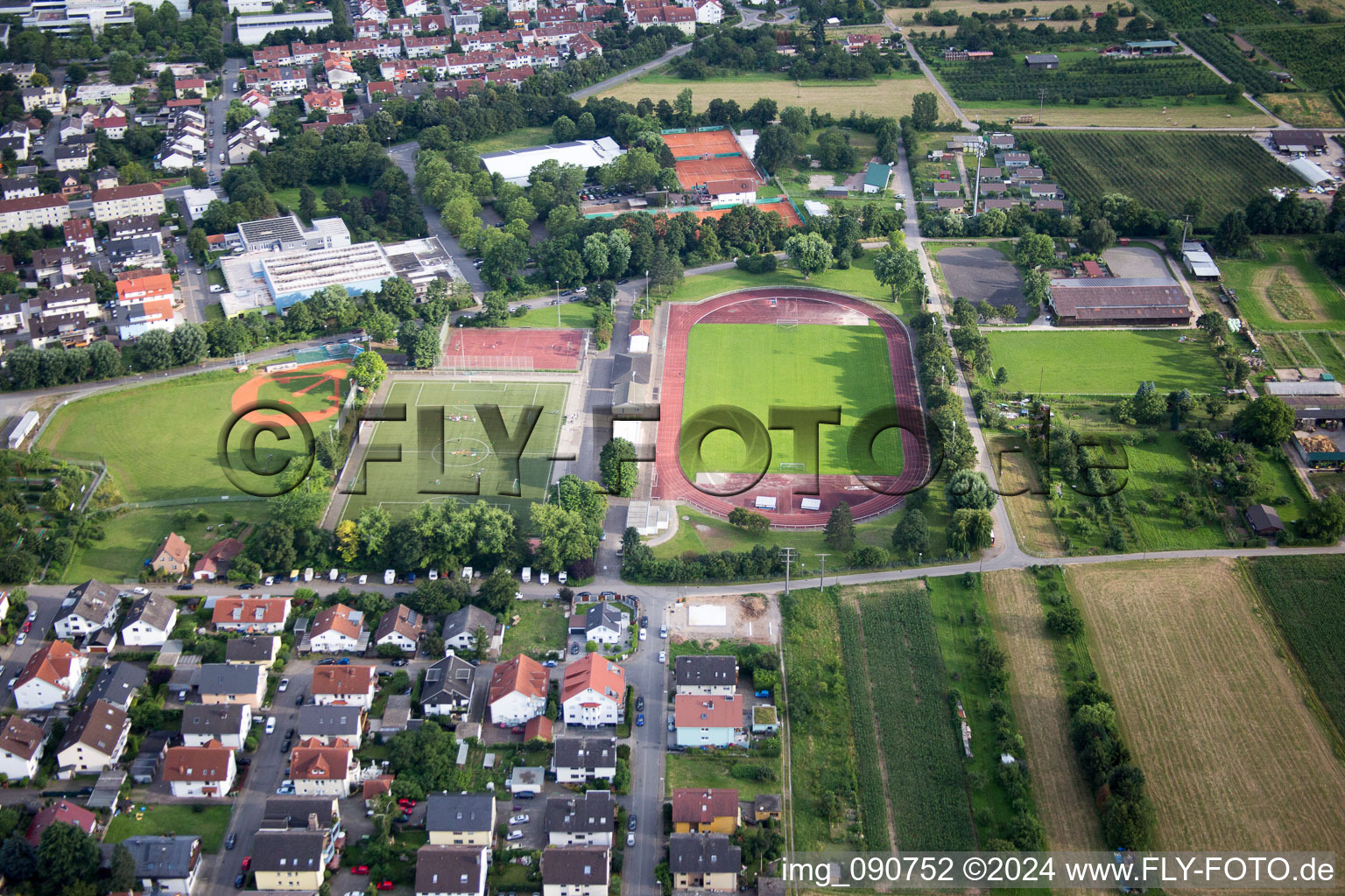 Oblique view of Schriesheim in the state Baden-Wuerttemberg, Germany