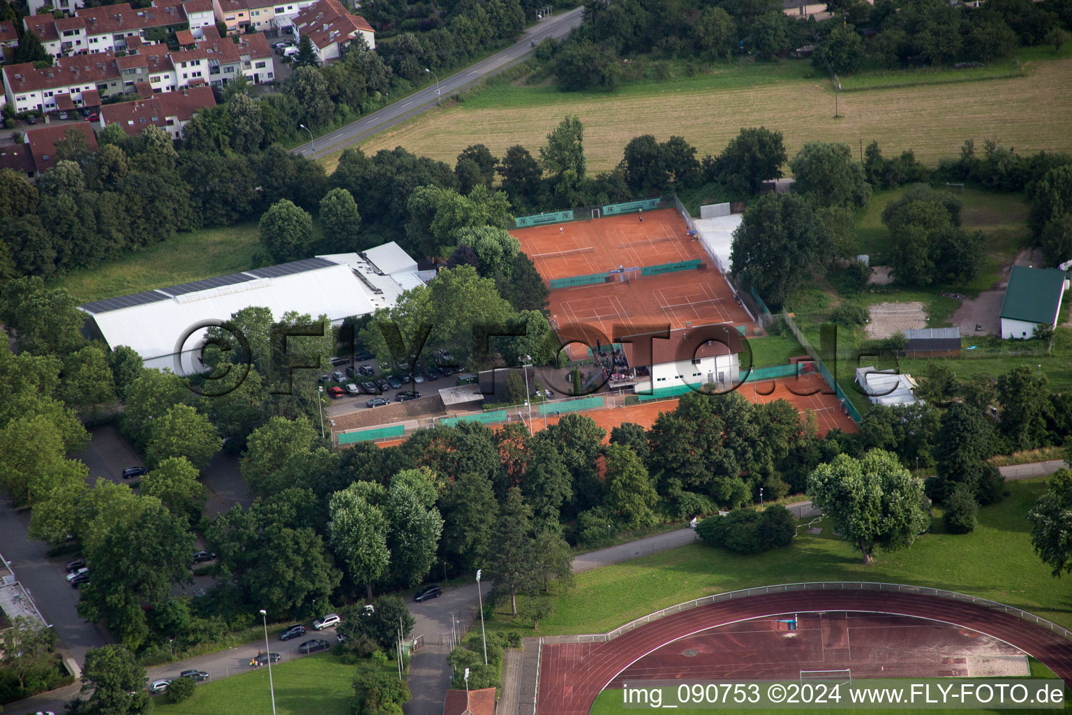 Schriesheim in the state Baden-Wuerttemberg, Germany from above