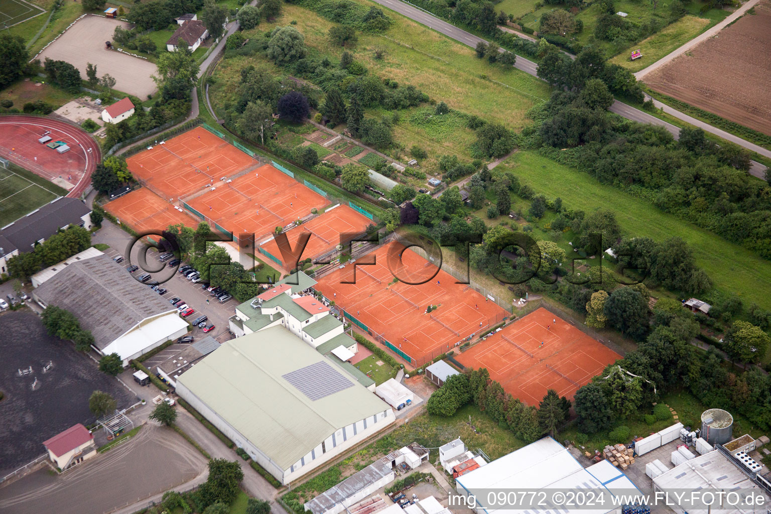 Dossenheim in the state Baden-Wuerttemberg, Germany seen from above