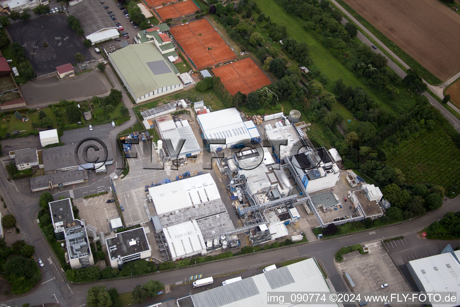 Dossenheim in the state Baden-Wuerttemberg, Germany from the plane