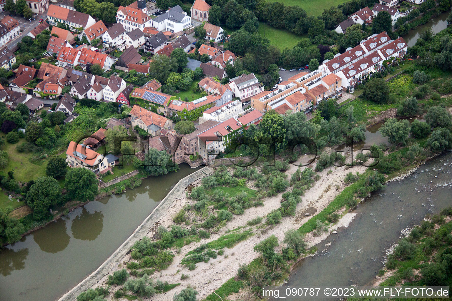 Aerial view of District Wieblingen in Heidelberg in the state Baden-Wuerttemberg, Germany