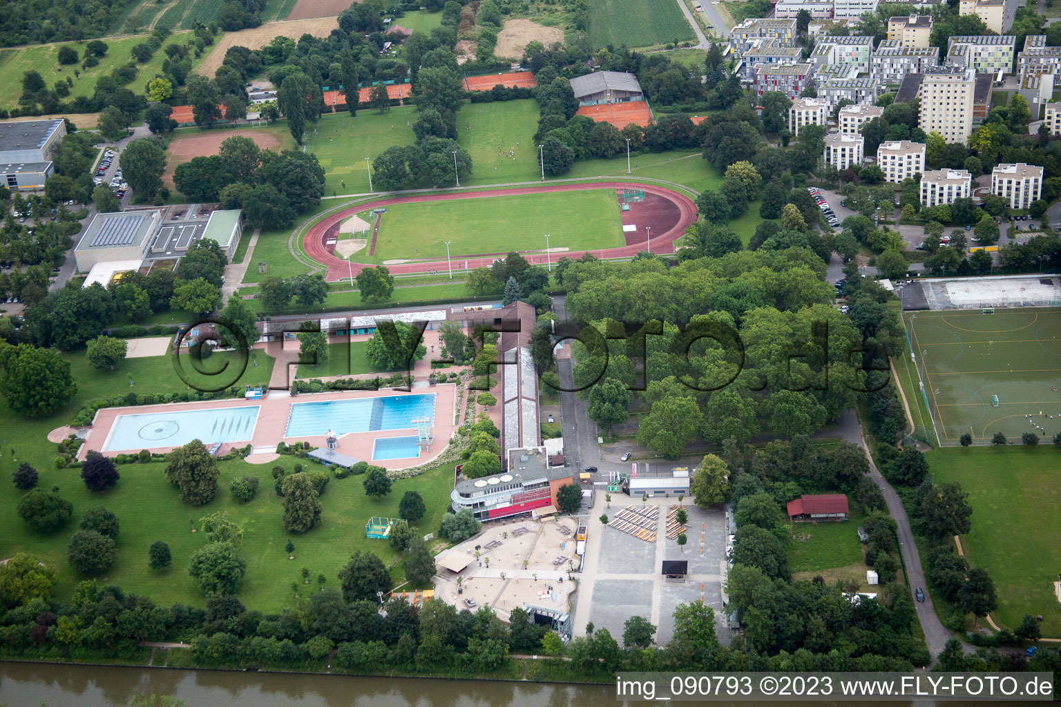 Tiergartenbad in the district Handschuhsheimer in Heidelberg in the state Baden-Wuerttemberg, Germany