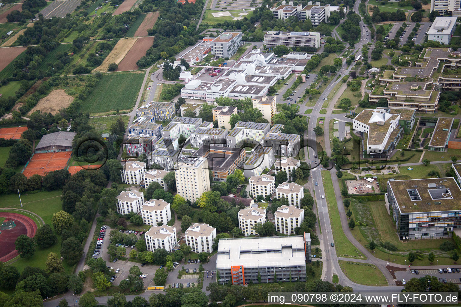 Student Residence - Building INF 681 and International studym center (ISZ) in the district Handschuhsheimer Feld in Heidelberg in the state Baden-Wurttemberg, Germany